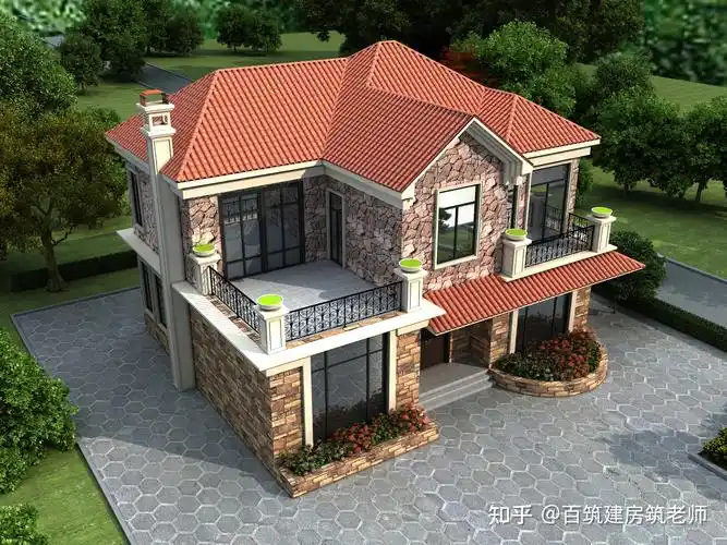 欧式二层小户型别墅红砖红瓦更有回家的温馨感
