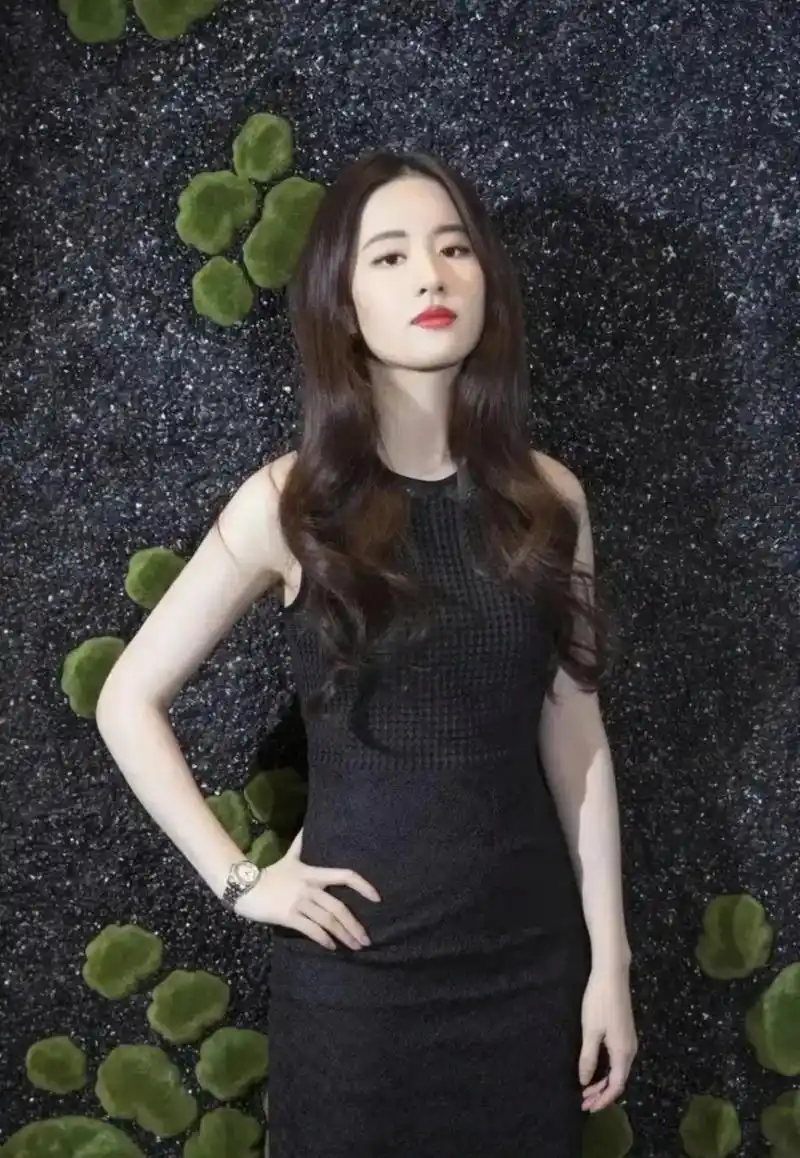 刘亦菲最新动态,刘亦菲黑色套领连衣裙惊艳妩媚动人风情雅苑迷人风采