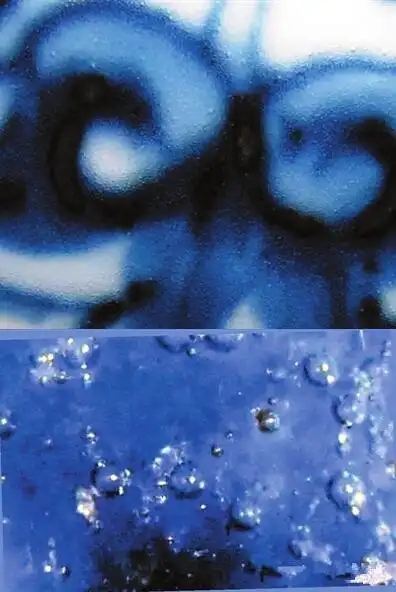 1,有气泡的瓷器青花瓷,釉里红,青瓷,斗彩,唐三彩等等,一句话,凡是釉下