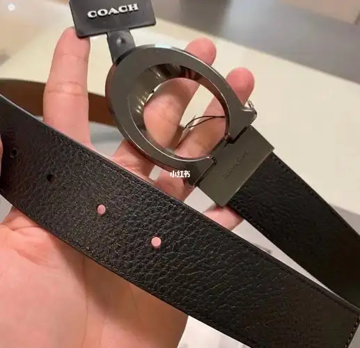 coach全牛皮38mm男款腰带现货