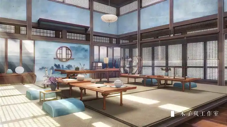 古风书斋木子岚工作室的古风场景插画图片