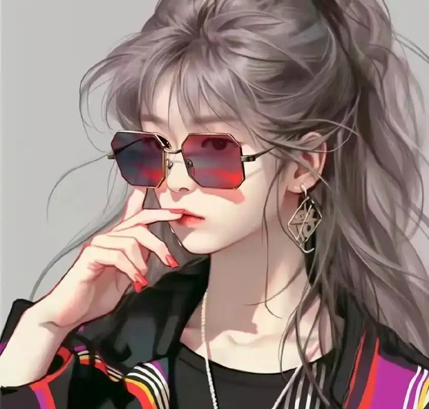 炫酷墨镜女生头像|闺蜜头像