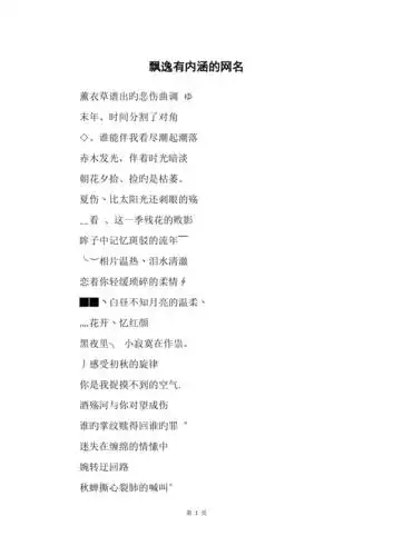 飘逸有内涵的网名