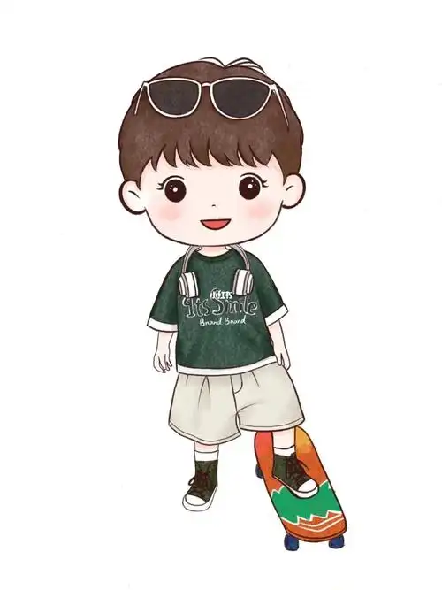 个可爱小男孩图片来源:乔治馅的汤圆#手绘头像  #卡通头像  #q版人物