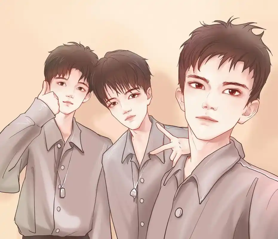 超大份饭绘tfboys同框图,欢迎大家多多收藏