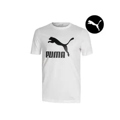 puma韩国直邮男性古典标志短袖恤衫白色530088-02运动t恤