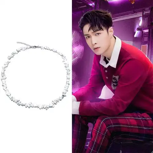 张艺兴同款碎石项链简约锁骨天然百搭潮酷海报项链