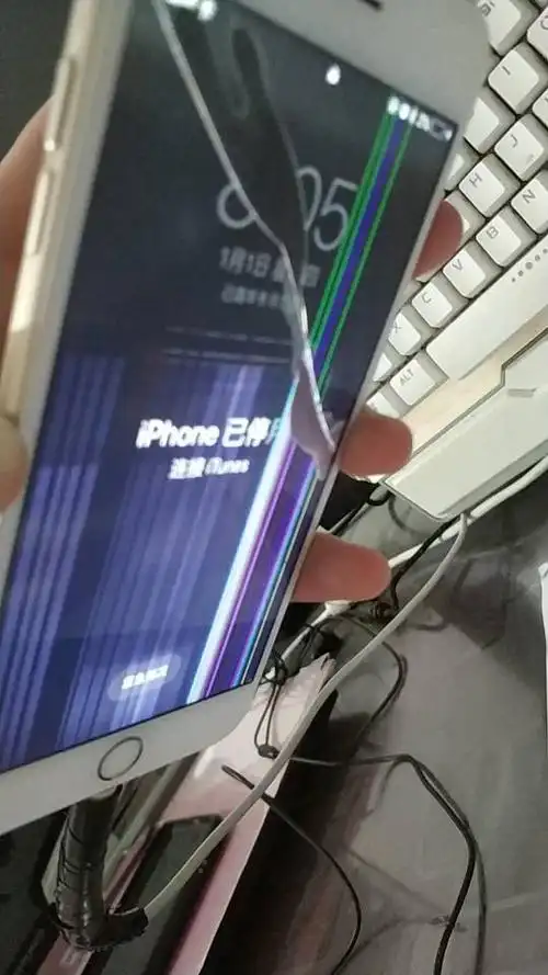 苹果6sp 屏幕着地摔了一下 触摸失灵 漏液 还有竖条 是什么情况?