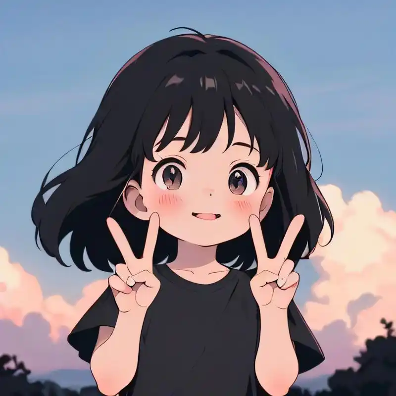 一起给生活比耶,好运紧跟着来[嘻嘻]#头像# #漫画# #ai共创计划