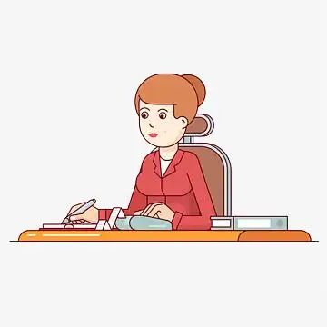 卡通工作的女人png图png创意上班族png