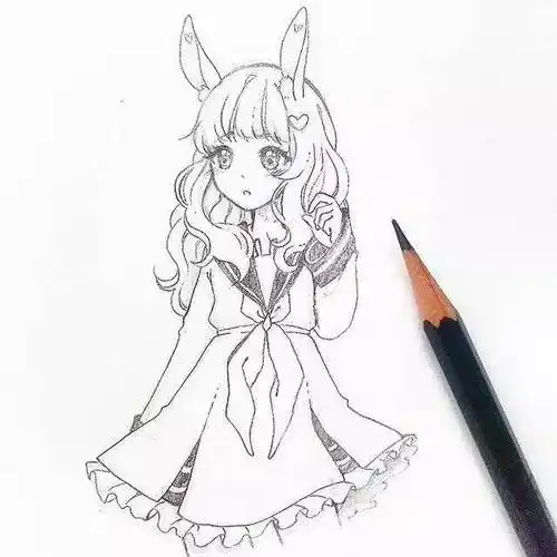 动漫人物简笔画少女 动漫人物简笔画少女二次元