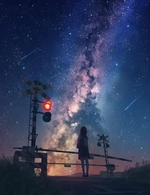 美图表现孤独的唯美插画图片二次元女生背影插画作品新手