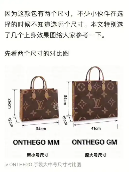 lvonthego中号和大号哪个尺寸值得入手