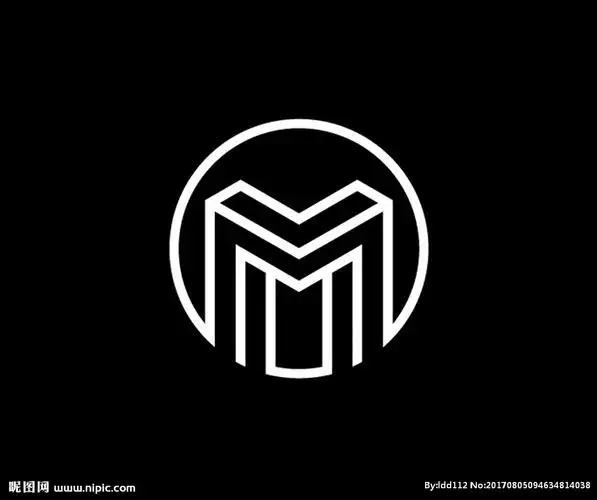 白色圆形抽象线条字母logo图片