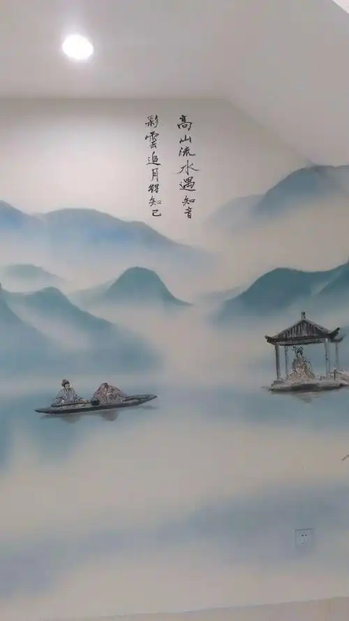 2019年李广深中国画山水手绘墙绘作品欣赏