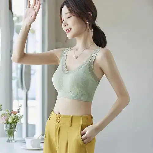 新款蕾丝美背抹胸吊带外穿裹胸睡眠无钢圈文胸胸罩运动内衣女背心