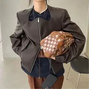 mona同款皮衣皮裙子半身裙a字裙套装早春秋季短外套 2021年新款女