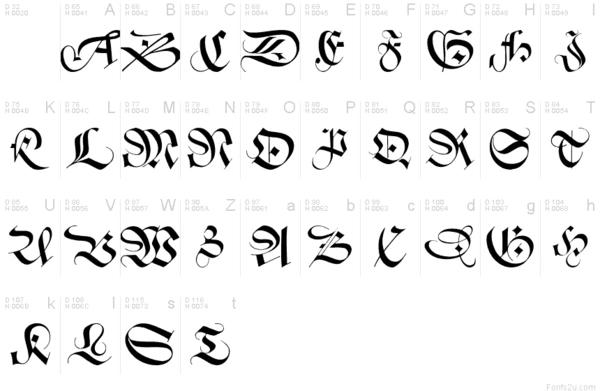 急求a-z的罗马字体!