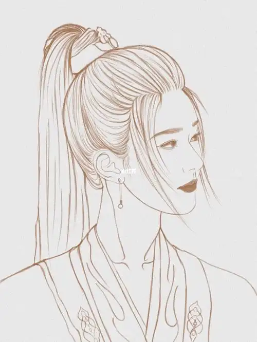 赵露思白风夕线稿练习第一次