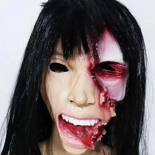 万圣节骷髅女鬼面具鬼屋密室逃脱贞子女鬼道具恐怖剧本假发头套