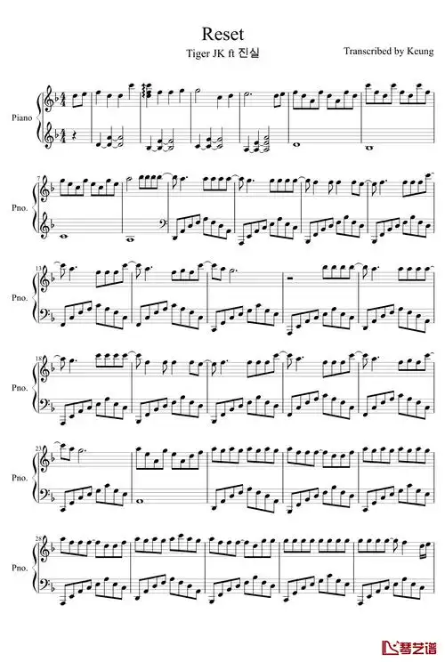 reset钢琴谱-金所炫1