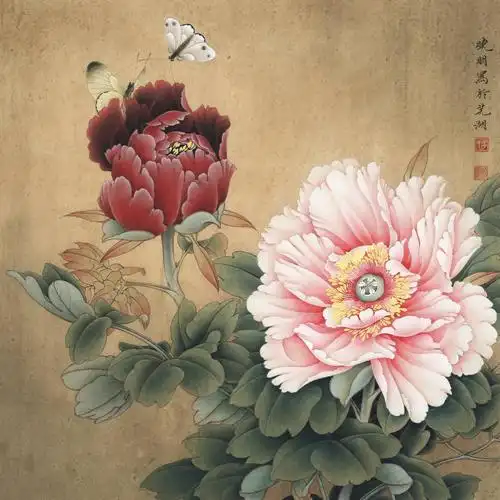 [国画高清大图]0007_李晓明牡丹工笔画高清图专辑jpg-飞艳红装_5079x5