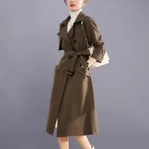 女装2024春秋新款外套感小个子今年流行早秋休闲大码风衣女中长款