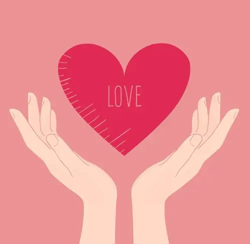 双手托举爱心设计矢量素材