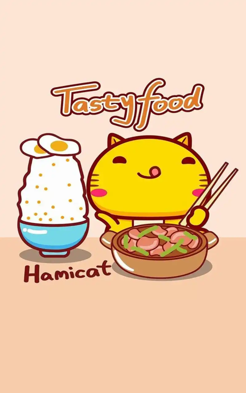 吃货哈咪猫可爱卡通手机壁纸图片