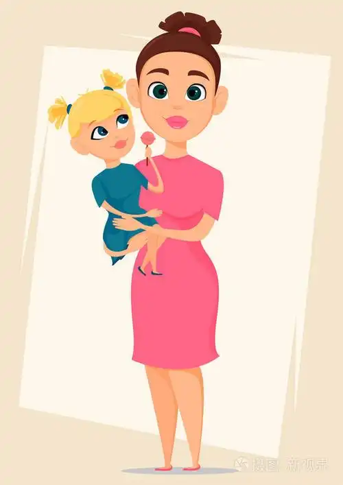 妈妈抱着她的女儿.最好的妈妈,妈妈永远可爱.女儿用好吃的糖果.