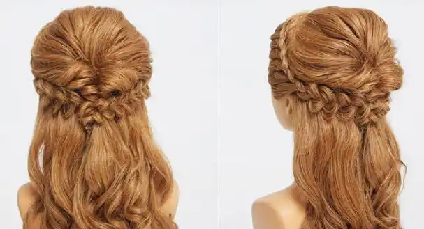 长发半扎发教程步骤 半扎公主头优雅减龄_扎发教程 - 美发站