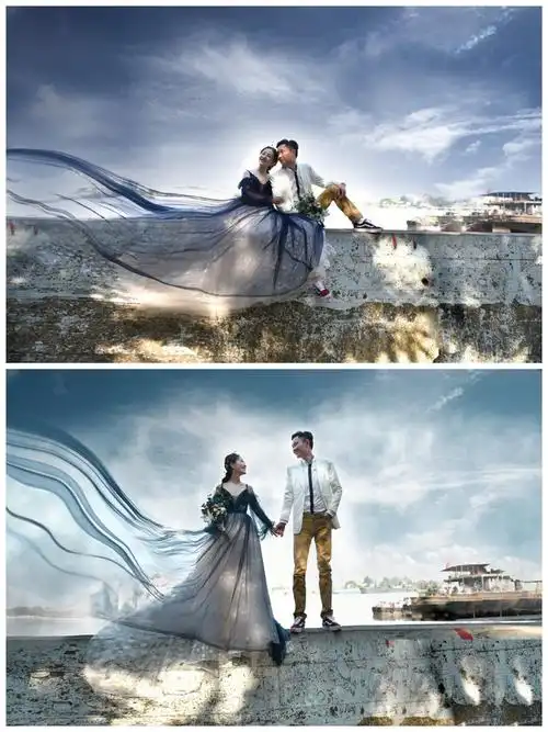 空旷无人的婚纱