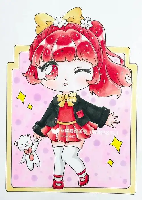 q版动漫马克笔绘画q版女生少儿美术