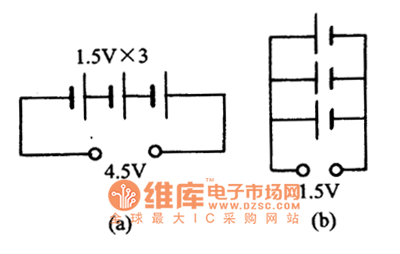 电池的串联,并联使用示意图