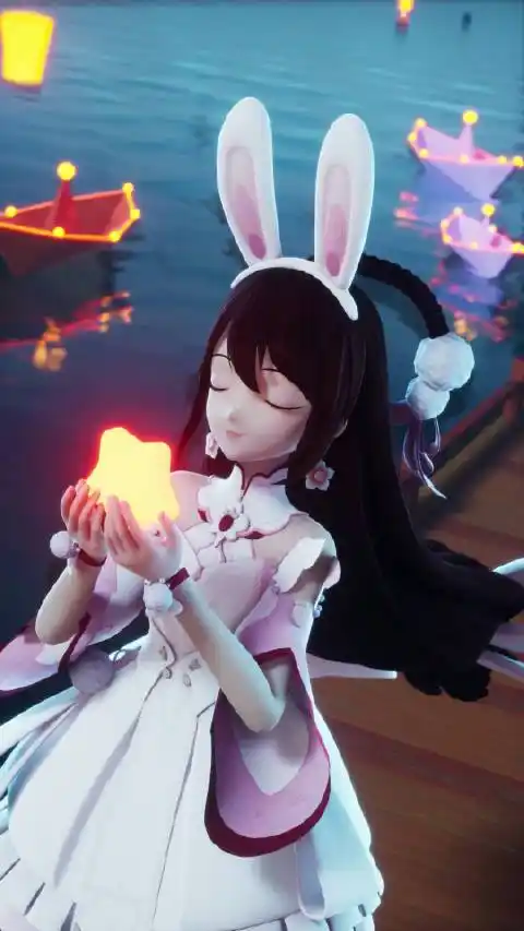 虚拟偶像花小楼:送上敲可爱的祝福,有你有我一起兔年快乐!