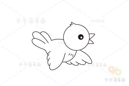 飞翔的小鸟儿童亲子简笔画
