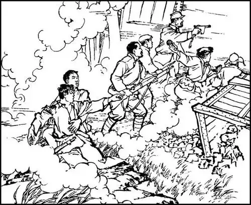 何有和马队长带领游击队,常常出其不意,打得敌人很害怕