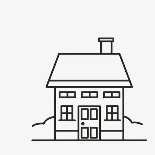 黑白装饰房子简笔画