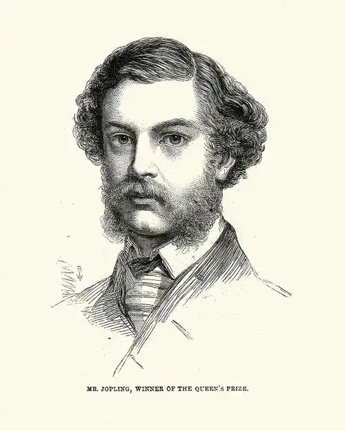 乔普林先生来自南米德尔塞克斯第二团,19世纪60年代男性的发型,小胡子