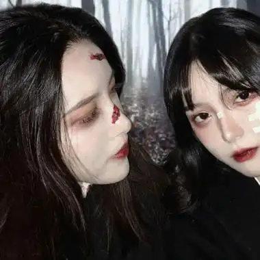 黑暗系闺蜜真人头像一对两张的黑暗系闺蜜头像2人图片