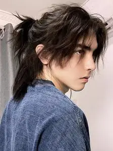 启奏陛下88淘宝武士头假发男短发网红半扎狼尾日系