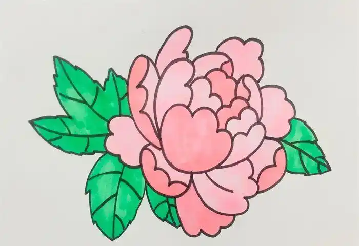 一笔一笔的教画牡丹花植物简笔画简笔画大全
