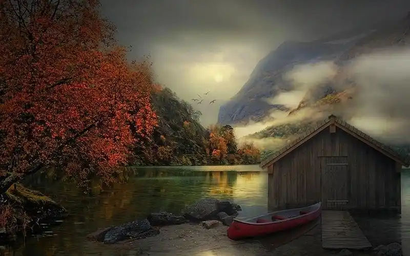 唯美意境秋季风景桌面壁纸,风景壁纸,唯美,高清,枫叶,自然风光,秋季