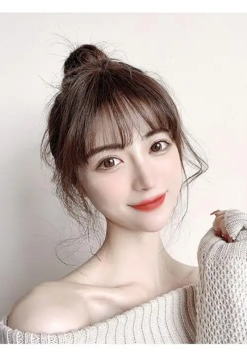 3d空气刘海假发女头顶补发片自然无痕遮白发的发盖法式刘海发饰化纤