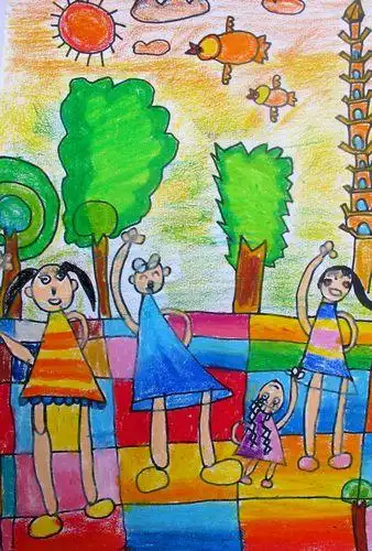 逛公园/少儿绘画作品/儿童画/网络美术馆_中国少儿美术教育网