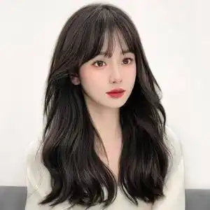 假发女中长发全头套式自然仿真法式刘海长卷发时尚大波浪圆脸发型