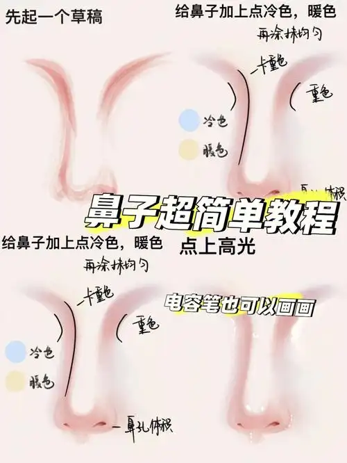 教你四步画好鼻子史上最简单教程