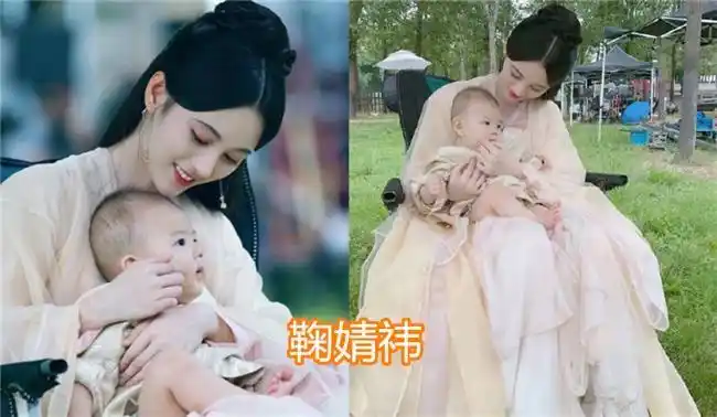 鞠婧祎抱娃,赵丽颖抱娃,杨紫抱娃,看到baby:臂力真好