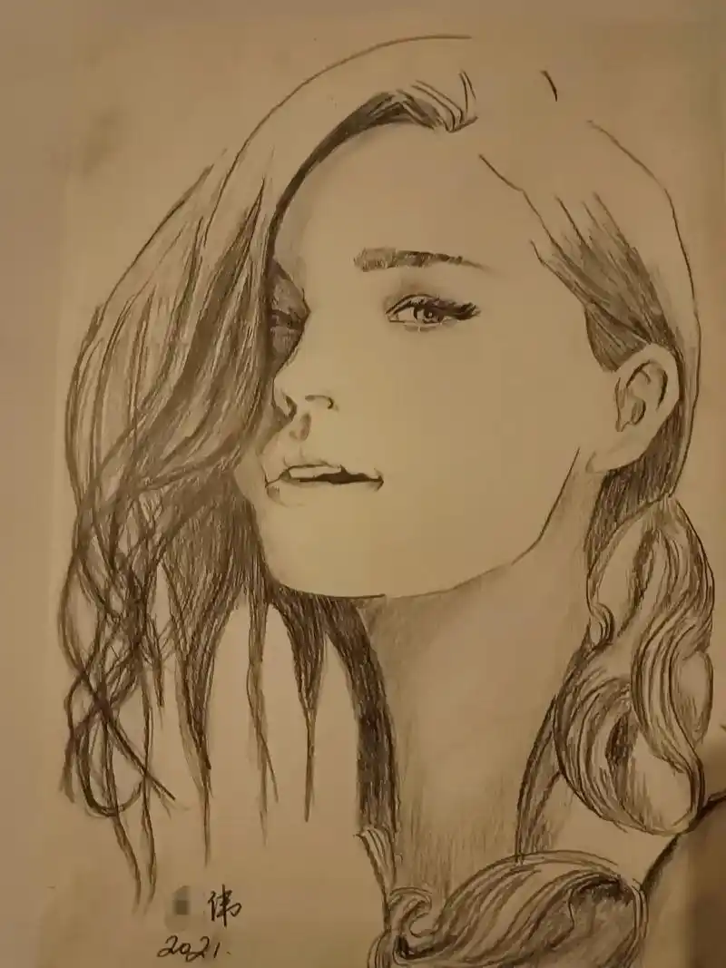 人物画 #素描 #自学画画  - 抖音