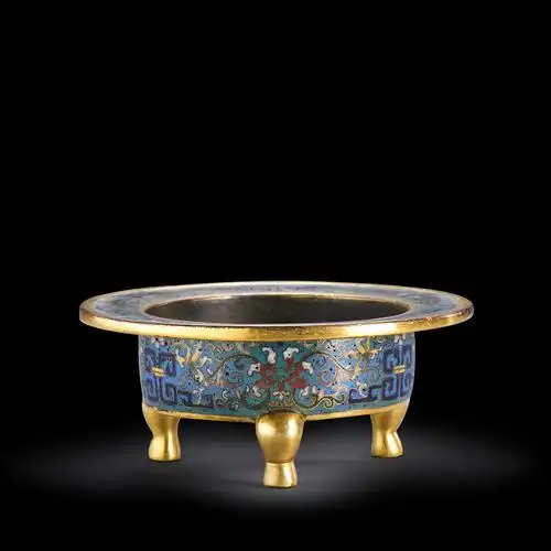 清乾隆 铜胎掐丝珐琅三足炉 - 中国古代书画及古董珍玩专场 - 万昌斯